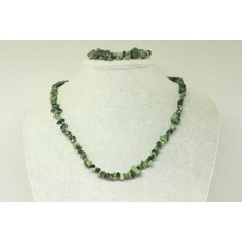 Yaşam Tohumu Anyolit (Rubizoit, Rubyzoisit) Taşı Küçük Taşlar Kolye & Bileklik Seti (22195)