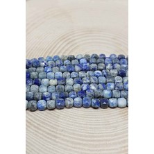 Yaşam Tohumu Bileklik Boy Lapis Taşı Küp Şekilli Yarım Dizi 4mm (18CM Uzunluğundadır)