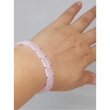 Yaşam Tohumu Pembe Kuvars Taşı Makrome Tasarım Bileklik (51584)