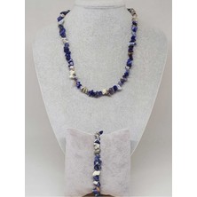 Yaşam Tohumu Sodalit Taşı Küçük Taşlar Kolye & Bileklik Seti (52166)