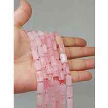 Yaşam Tohumu Pembe Kuvars Taşı 7X12MM Dizi (49916)