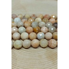 Yaşam Tohumu Çeyrek Dizi (9cm Uzunluğundadır!) Güneş Taşı Faset Kesim Çeyrek Dizi 8mm