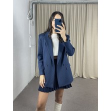 Myrum Butik Lacivert Çizgili Premium Ceket