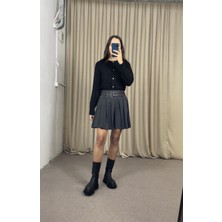 Myrum Butik Siyah Yün Dokulu Hırka L