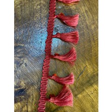 Kiremit Rengi Püsküllü Şerit Çanta Giyim Aksesuarı En 5 cm (1 Metre)