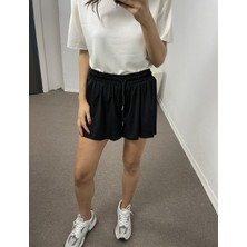 Myrum Butik Siyah Taytlı Spor Şort S