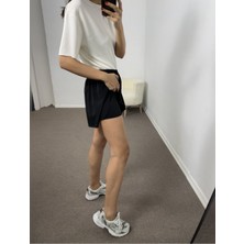 Myrum Butik Siyah Taytlı Spor Şort S