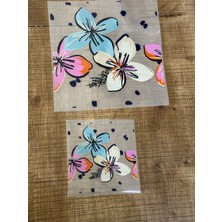 Gönülden Tasarım 2 Adet Çiçekli Ütü Ile Yapışan Transfer Baskı Arma Set 19X19-11X11