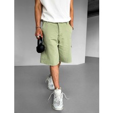 Abluka Online Süper Baggy Fit Kargo Cepli Şort Yeşil