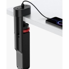 The Wlue 3'lü Akım Korumalı Priz Çoğaltıcı 20W Ofis Bilgisayar Masası Için Priz 2x USB 1x Type-C 2 Metre