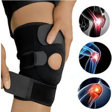 Medlight Siyah Patella ve Ligament Destekli Dizlik - Menisküs Ağrıları Için - Fleksible Balenli Dizlik - Yay