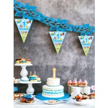 Parti Adresi Kağıt Zincir 1. Yaş Günüm Mavi