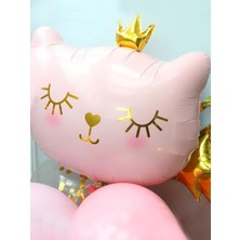 Parti Adresi Sevimli Kedi Folyo Balon Pembe 30"  76 Cm