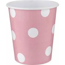 Parti Adresi Karton Bardak Pembe Puantiyeli 8'li