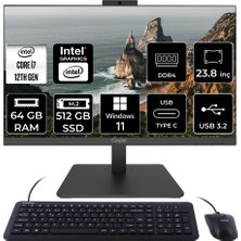 Casper Nirvana A600 Intel Core I7 1255U 64GB 512GB SSD 23.8'' Fhd W11P All In One Bilgisayar A60.1255-DF00X-V C1255AIO447