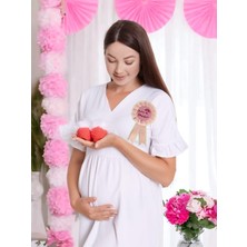Parti Adresi Baby Shower Yazılı Rozet Parti  Aksesuarı Pembe 12'li