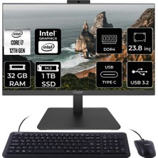 Casper Nirvana A600 Intel Core I7 1255U 32GB 1tb SSD 23.8'' Fhd Fdos All In One Bilgisayar A60.1255-DF00X-V C1255AIO328