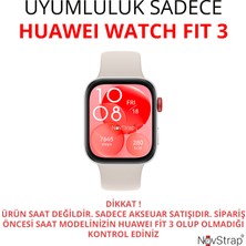 Novstrap Huawei Watch Fit 3 ile Uyumlu Ekran Koruyucu Temperli Cam Kasa Koruyucu Kılıf Sert Pc