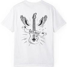Young Fit Rock Gitar Baskılı Unisex Oversize Pamuklu Tişört