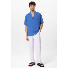 Antioch Saks Apaş Yaka Oversize Kısa Kollu Erkek Gömlek