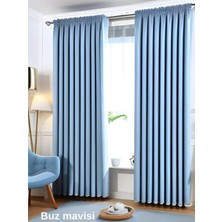 Mebelport Curtain Blackout Karartma 1/2 Pileli Fonluk Buz Mavisi