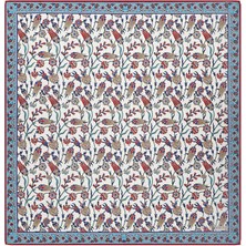 Bursa İpek Turkuaz Anadolu Desen Soft Eşarp