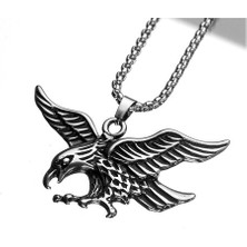 İdol Avm Uçan Kartal Erkek Kolye Çelik Animal Takı Aksesuar K24 T5