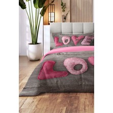 Amor Home Sevgililer Günü Çift Kişilik Pamuk Saten Nevresim Love Wood