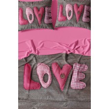 Amor Home Sevgililer Günü Çift Kişilik Pamuk Saten Nevresim Love Wood