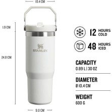 Stanley Iceflow Flip Straw Tumbler 30 Oz / 0.89 Lt Frost 10-09993-407 1210001958883