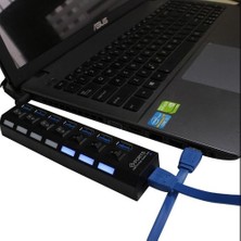 7 Port USB Hub Çoklayıcı USB 3.0  Aç - Kapa  Tuşlu