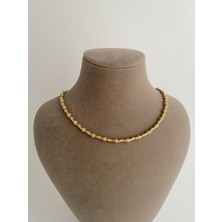 Serenay Avukat Leyla 925 Ayar Gümüş Zincir Boru Boncuk Kolye