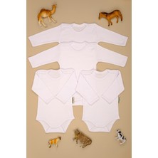 Bebe Tospik Pamuklu Uzun Kol 4/'lü Paket Çıt Çıt Body Zıbın