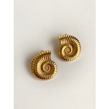 Tasarım Salyangoz Deniz Kabuğu Küpe - Gold