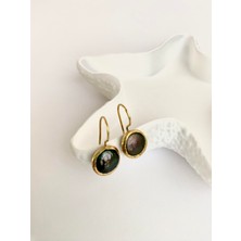 İfeelfree Özel Tasarım Gerçek Incili Zarif Küpe -Siyah