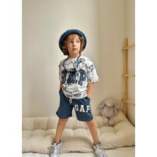 Sacro Kids Dinozor Baskılı Şort T-Shirt Erkek Çocuk Takım