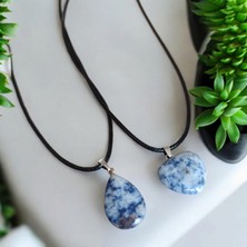 Mga Doğaltaş Sodalit Taşı Kolye Kalpli Kolye Damla Kolye Hediyelik Eşya Sevgili Kolye Sevgiliye Özel Hediye 2 Adet Kolye