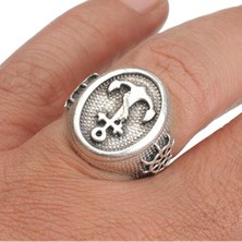 İdol Avm Gemici Dümeni Çapa Ayarlanabilir Erkek Yüzük Takı Aksesuar Y24  T5