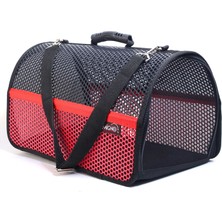 Migno Flybag Voyager Fileli Model Kedi Köpek Taşıma Çantaları - Kırmızı-Siyah