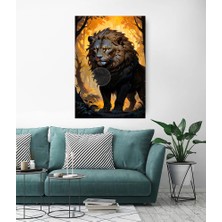 Emilart Soyut Modern Aslan Kanvas Tablo