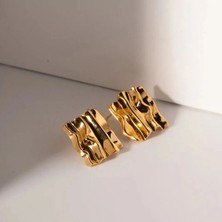 Duha Çelik Gold Küpe