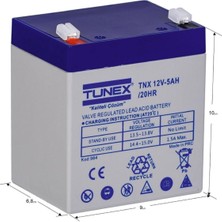 Universal 12V 5A 1,44 kg Kuru Bakımsız Akü (90*70*100*106 Mm) 00-TNX-12V5A