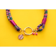 Charmlı Kedi Köpek Tasması Kolyesi - El Yapımı Petdora - Kararmaz Çelik - Kiraz Charm
