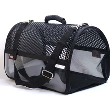 Migno Flybag Voyager Fileli-Şeffaf Model Kedi Köpek Taşıma Çantaları - Siyah