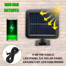 Dekohop Solar Aydınlatma 120 Cob LED Çok Modlu 5 mt Kablolu Güneş Enerjili Duvar Lambası