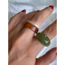Pinery Jewels Çok Renkli Akrilik Çoklu Yüzük Seti