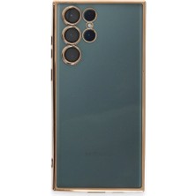 Newface Samsung Galaxy S22 Ultra Kılıf Razer Lensli Silikon - Gold 13