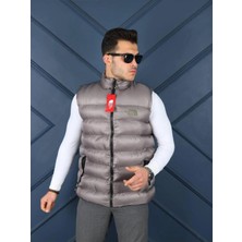 Moda Mio Slm Fit Sport Gri Şişme Yelek(1beden Büyük Al)