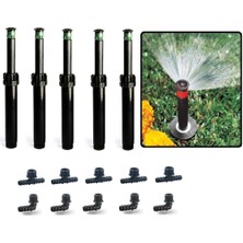 5 x Hunter Çim Sulama Sprey Fıskiye Kısa Gövde (7cm) Psu-02 10-A (3 mt Yarıçap ) ve Ek Parçaları