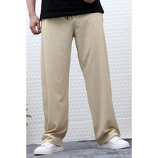 Wafrazon Erkek Likralı Baggy Pantolon Düz Paça Paraşüt Kumaş Pantolon